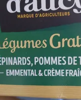 Les légumes gratinés épinard pommes de terre  emmental