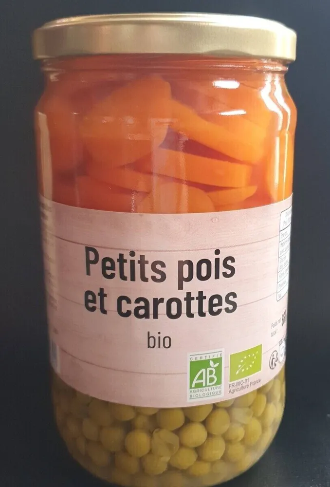 Petits pois et carottes bio
