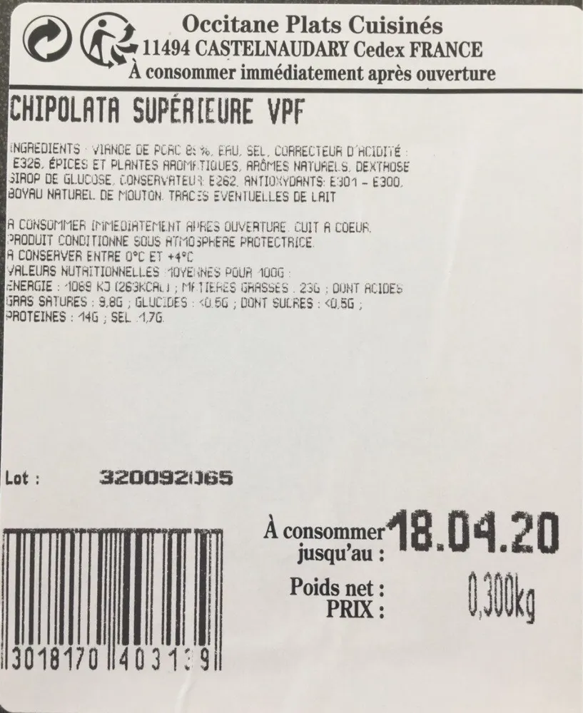 Chipolatas superieures