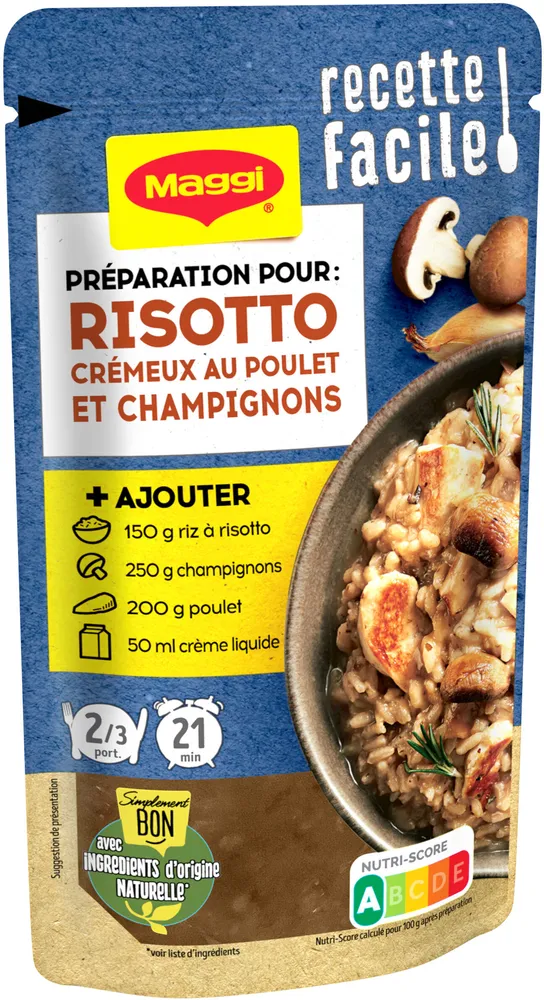 MAGGI Recette Facile Risotto Poulet Champignons 65g