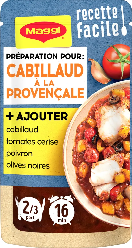 MAGGI Recette Facile Cabillaud Provencale