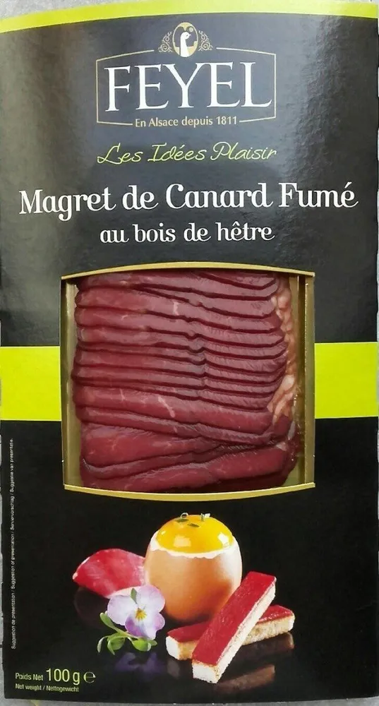 Magret De Canard Tranché, Fumé, 100 Grammes, Marque Feyel