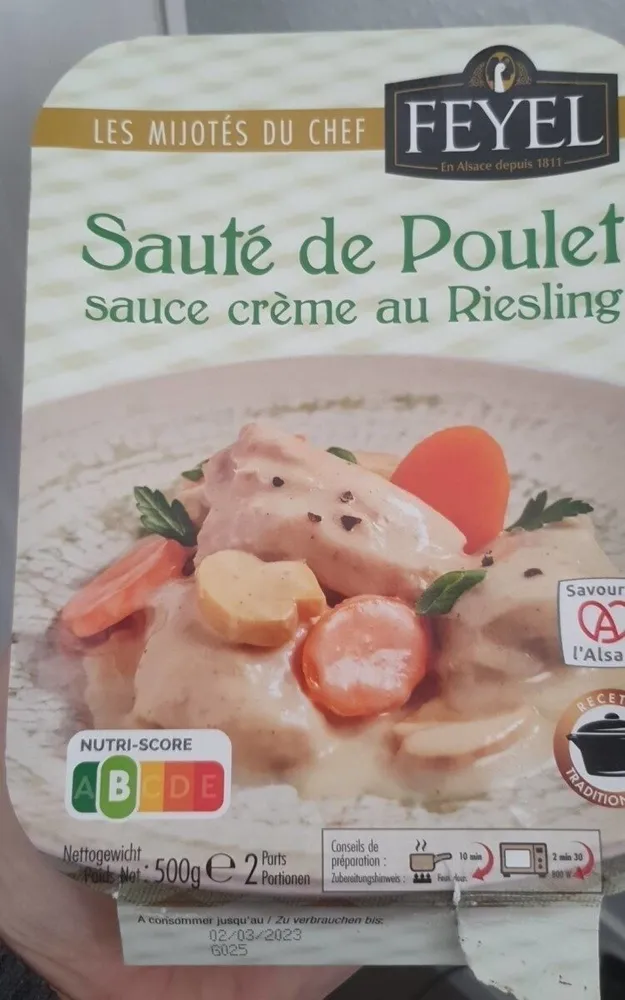 Sauté de poulet sauce crème au Riesling