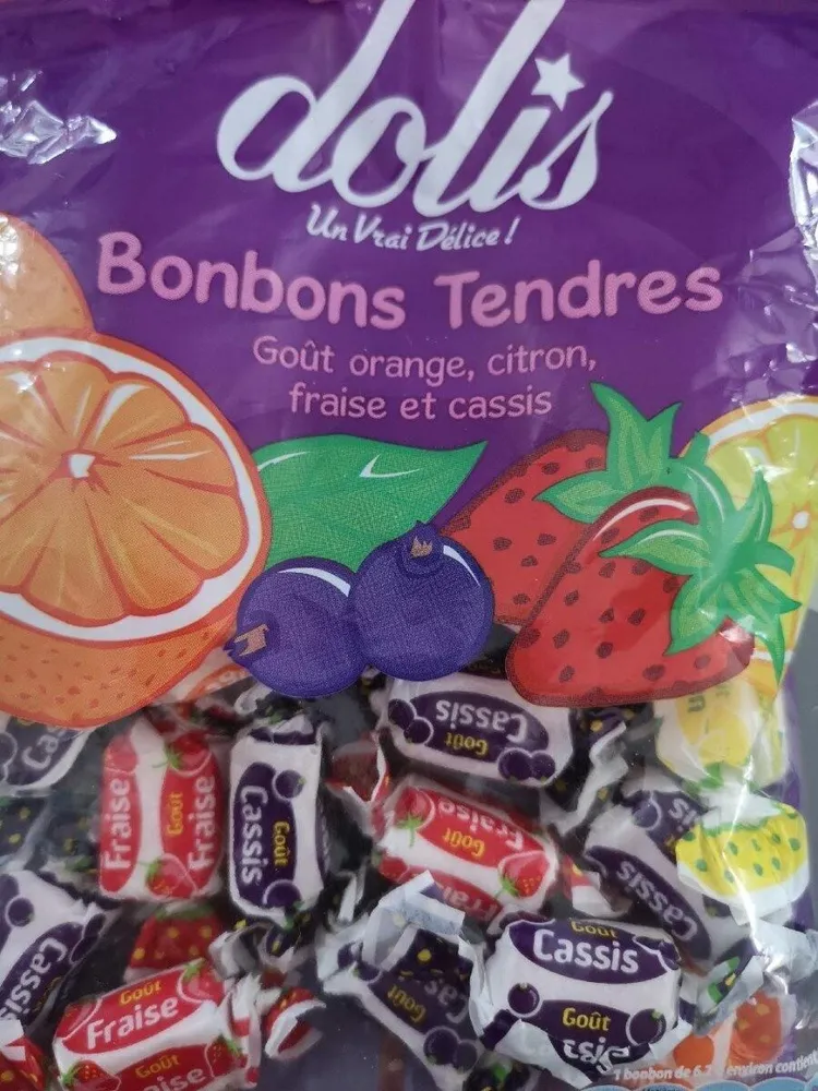 Bonbons tendres goût fruits