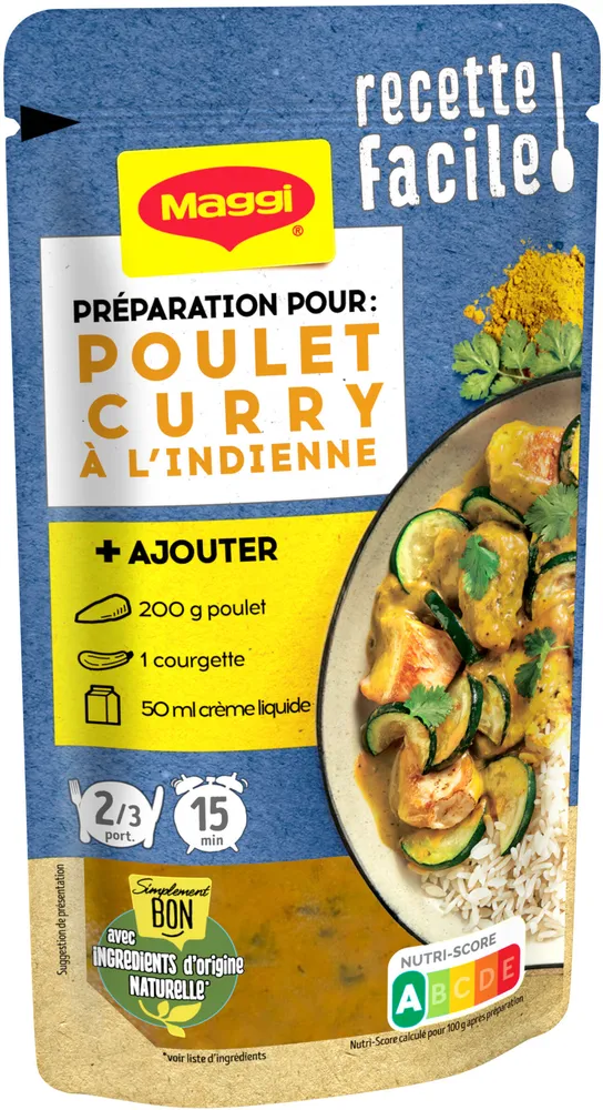 MAGGI Recette Facile pour poulet au curry 65g
