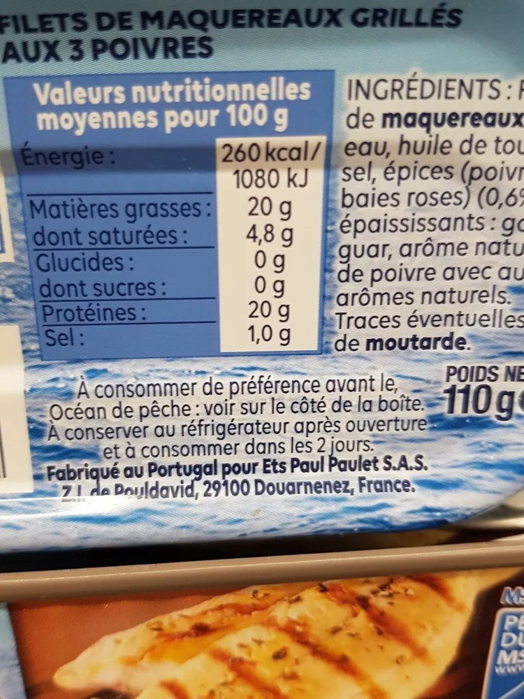 Filets de maquereaux grillés aux 3poivres