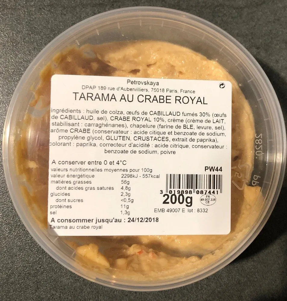 Tarama au crabe royal