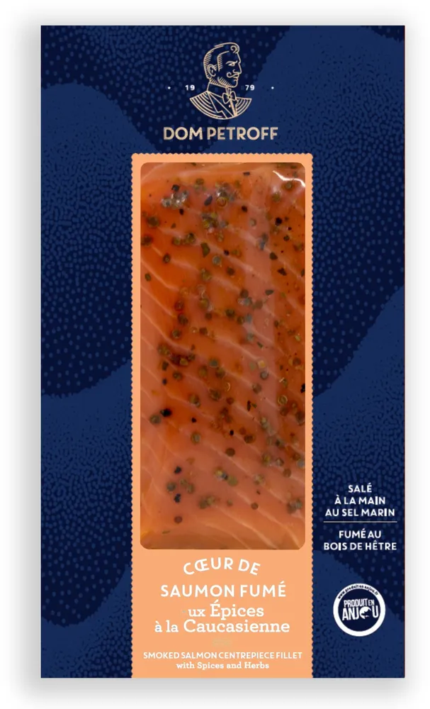 Coeur de saumon fumé aux épices à la caucasienne