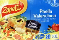 Paella Valenciana - Poulet, Fruits de mer, Chorizo - (2 Pers.)