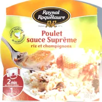 Poulet sauce Suprême riz et champignons
