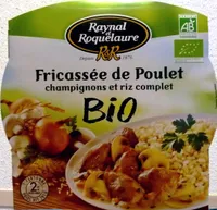 Fricassée de Poulet champignons et riz complet BIO