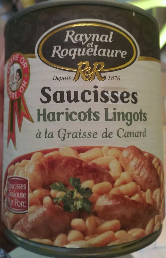 Saucisses Haricots Lingots à la graisse de Canard