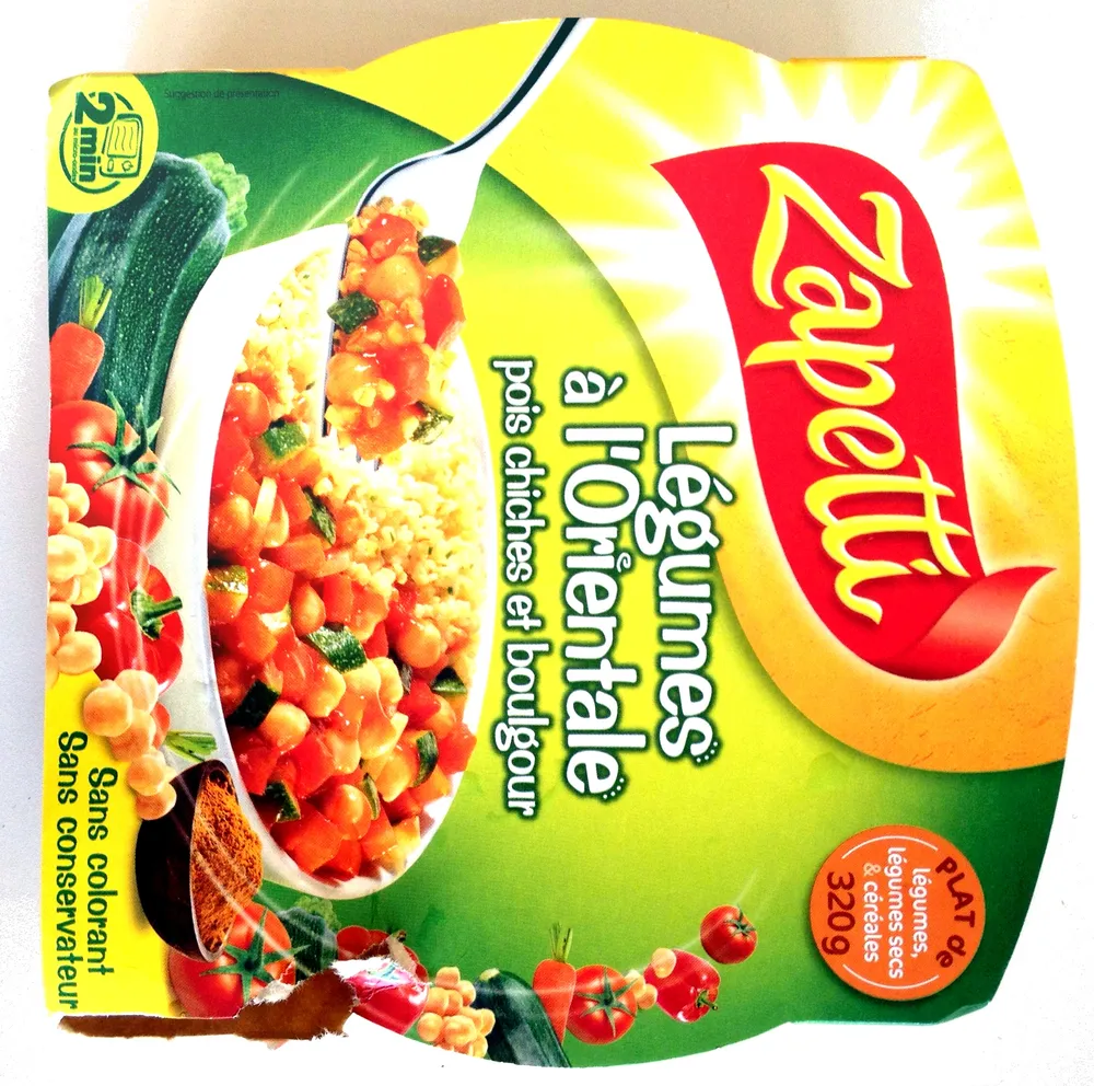 Légumes à l'Orientale, pois chiches et boulgour