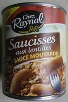 Saucisses aux lentilles sauce moutarde