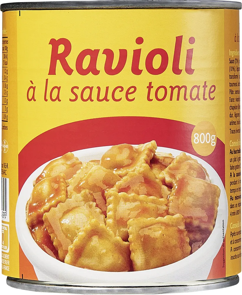 Ravioli à la sauce tomate