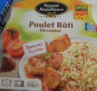 Poulet rôti blé cuisiné et tomates paprika