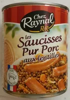 Les Saucisses pur porc aux lentilles