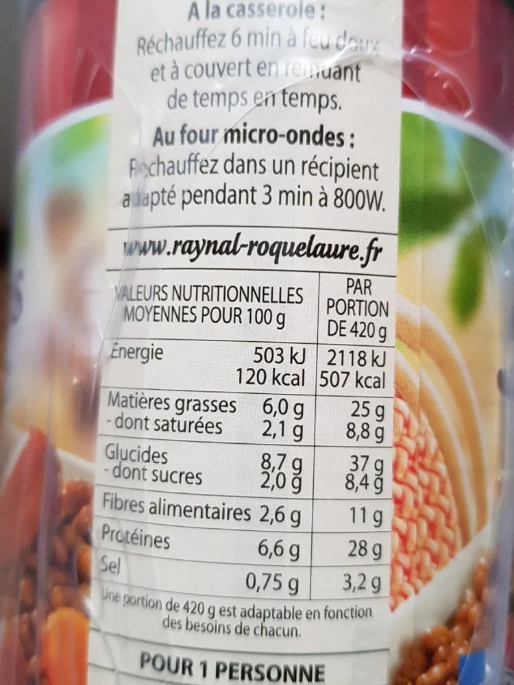 Saucisses aux lentilles m
