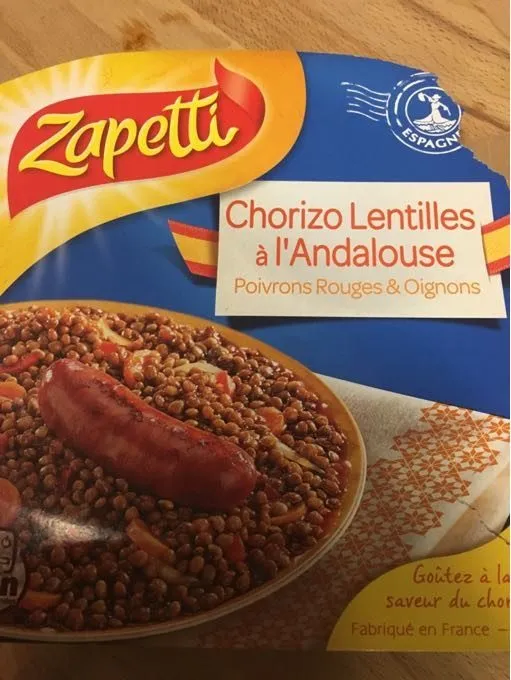 Chorizo Lentilles a L'andalouse Poivrons Rouge & Oignons