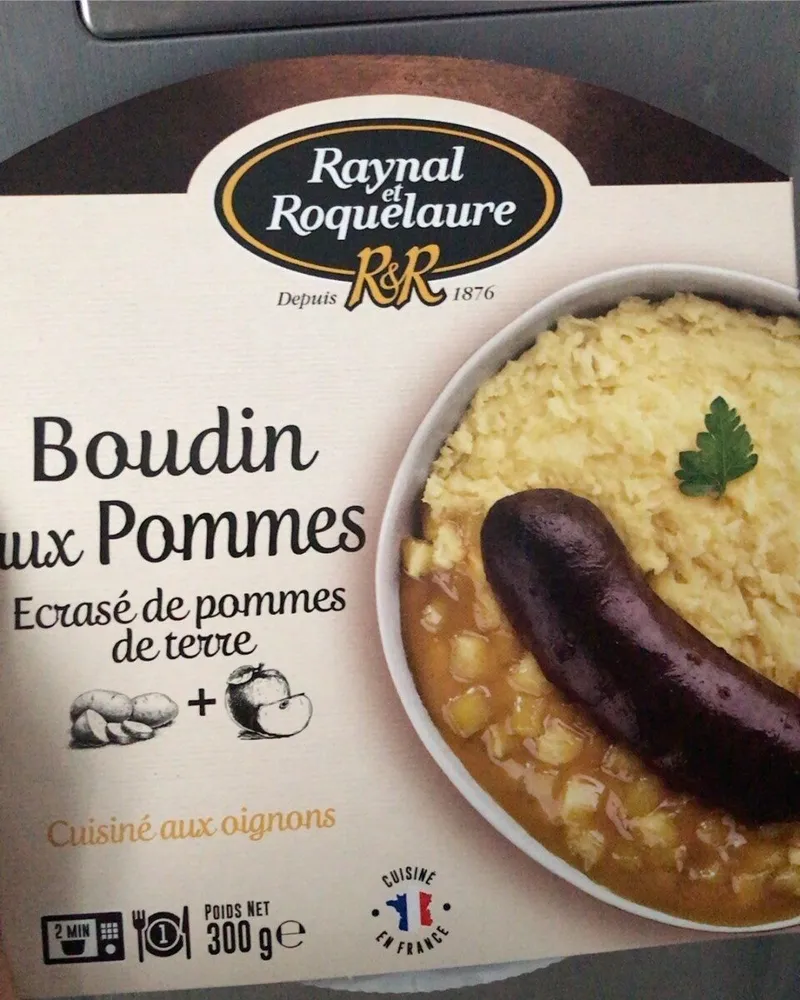 Boudin aux pommes écrasé de pommes de terre