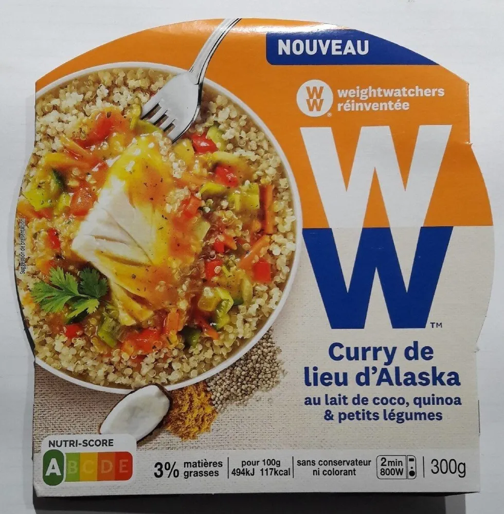 Curry de lieu d'Alaska au lait de coco, quinos & petits légumes