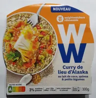Curry de lieu d'Alaska au lait de coco, quinos & petits légumes
