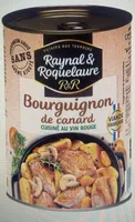 Bourguignon de canard cuisiné au vin rouge