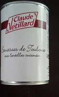 Saucisses de Toulouse aux lentilles cuisinées