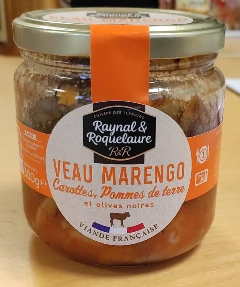 Veau Marengo carottes pommes de terre et olives noires