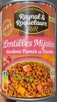 Lentilles mijotées Lardons fumés et carottes