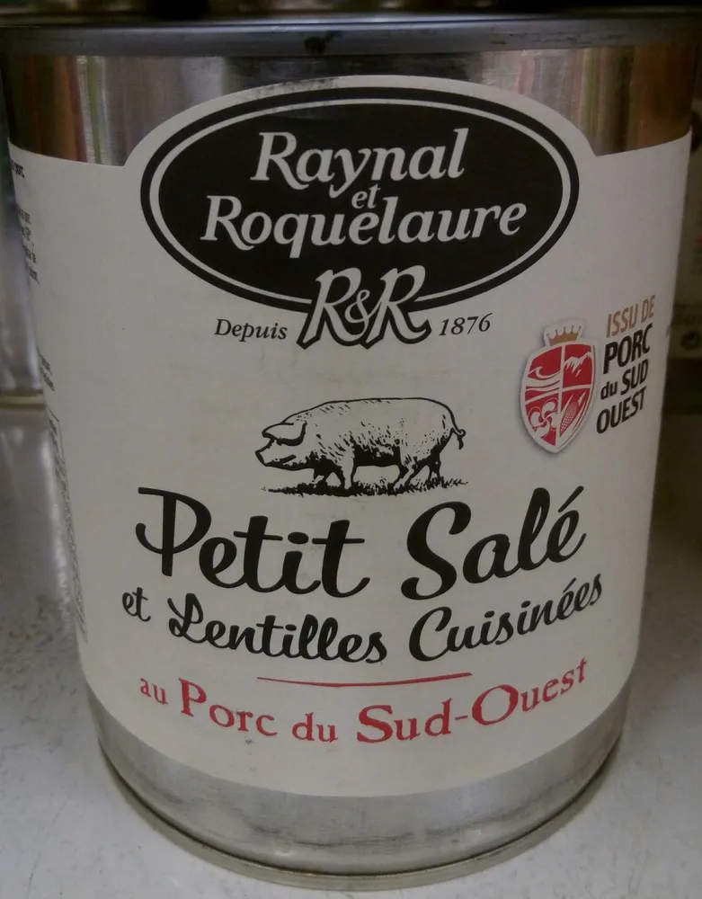 Petit Salé et Lentilles Cuisinées au Porc du Sud-Ouest