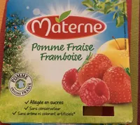 Compotes pomme fraise framboise Materne