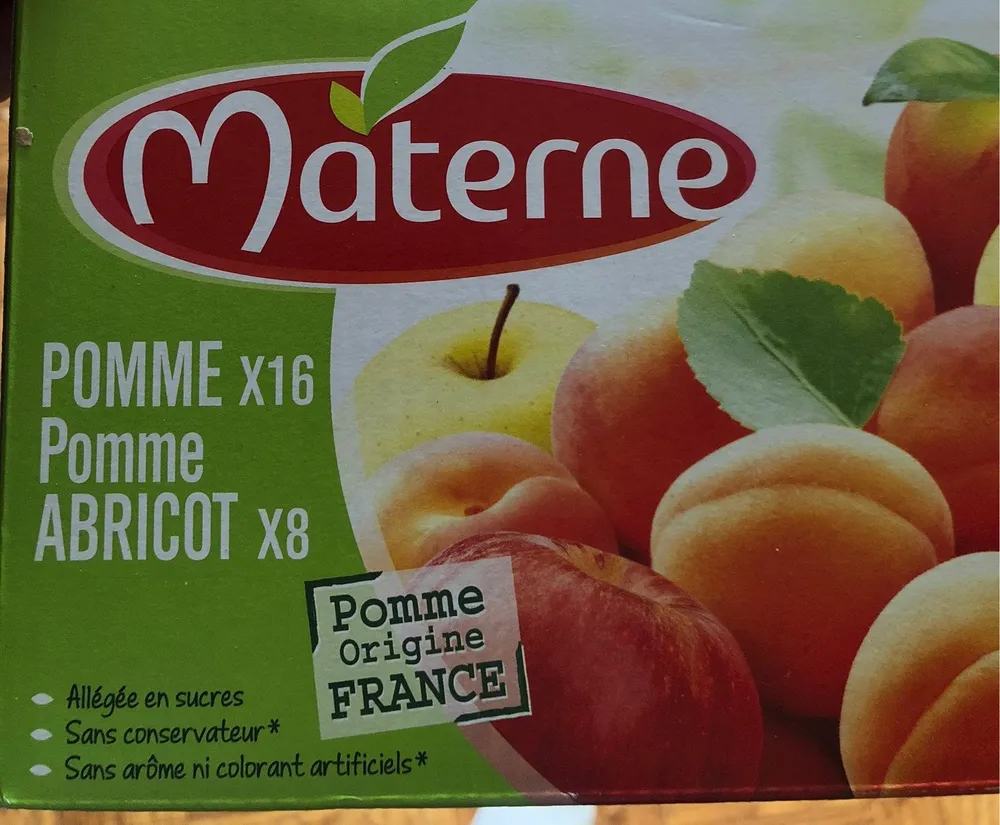 Materne compotes de pomme + pomme abricot