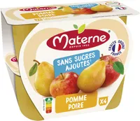 MATERNE Compotes Coupelles Pomme Poire 4x100g