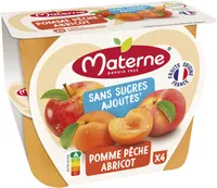 MATERNE Compotes Coupelles Pomme Pêche Abricot 4x100g
