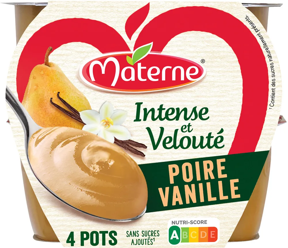 MATERNE Compotes Intense et Velouté Poire Vanille 4x97g