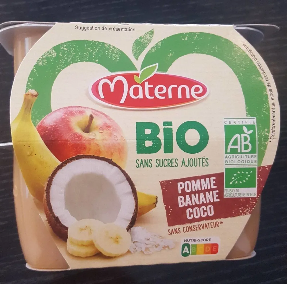 Compote Pomme Banane coco Bio