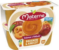 MATERNE Compotes Intense et Velouté Brugnon Abricot 4x97g