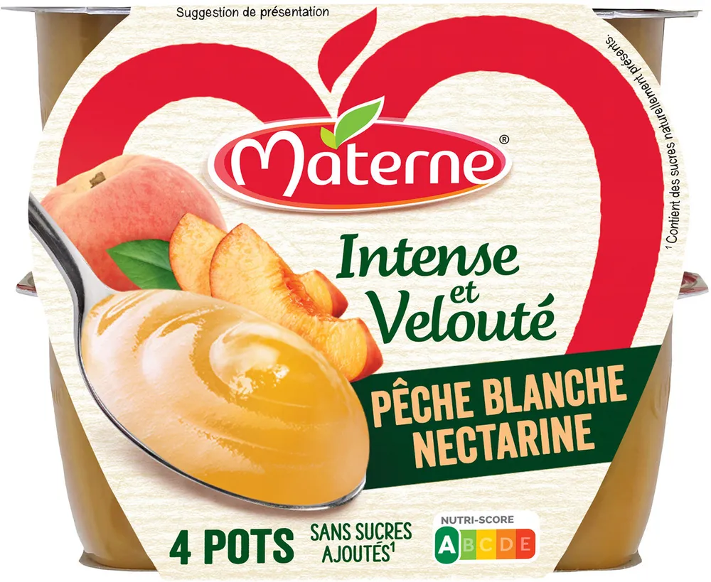 MATERNE Compotes Intense et Velouté Pêche Nectarine 4x97g