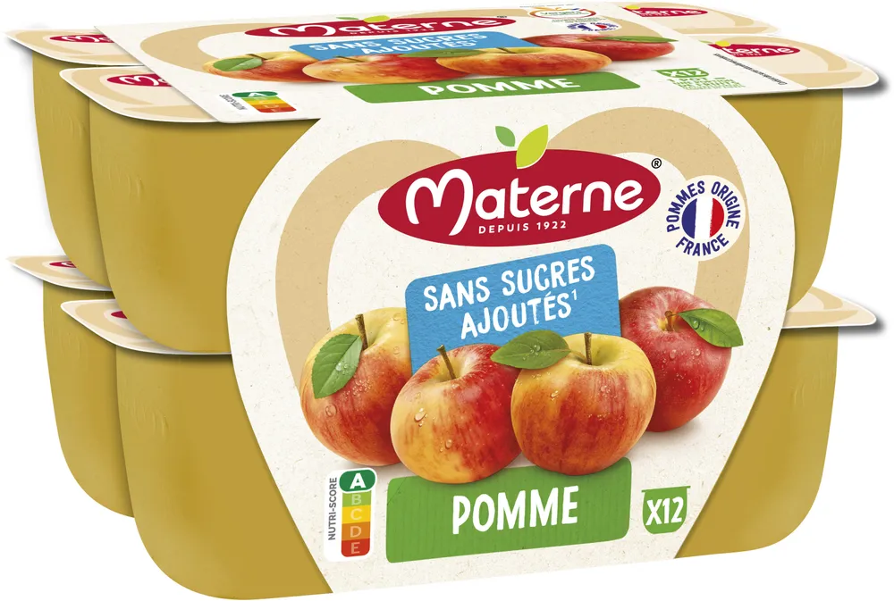 MATERNE Compotes Coupelles Pomme 12x100g