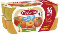 MATERNE Compotes Coupelles P. Pêche Ab 16x100g Format Familial