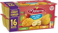 MATERNE Compotes SSA Multivariétés 16x100g Format Familial
