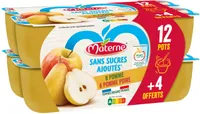 MATERNE Compotes Coupelles Pomme, P. Poire 16x100g 12+4 offerts