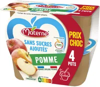 MATERNE Compotes Coupelles Pomme 4x100g Prix choc