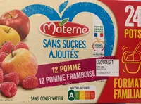Compotes Materne Pomme / Pomme Framboise sans sucres ajoutés