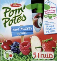 Pom'Potes 5 fruits sans sucres ajoutés