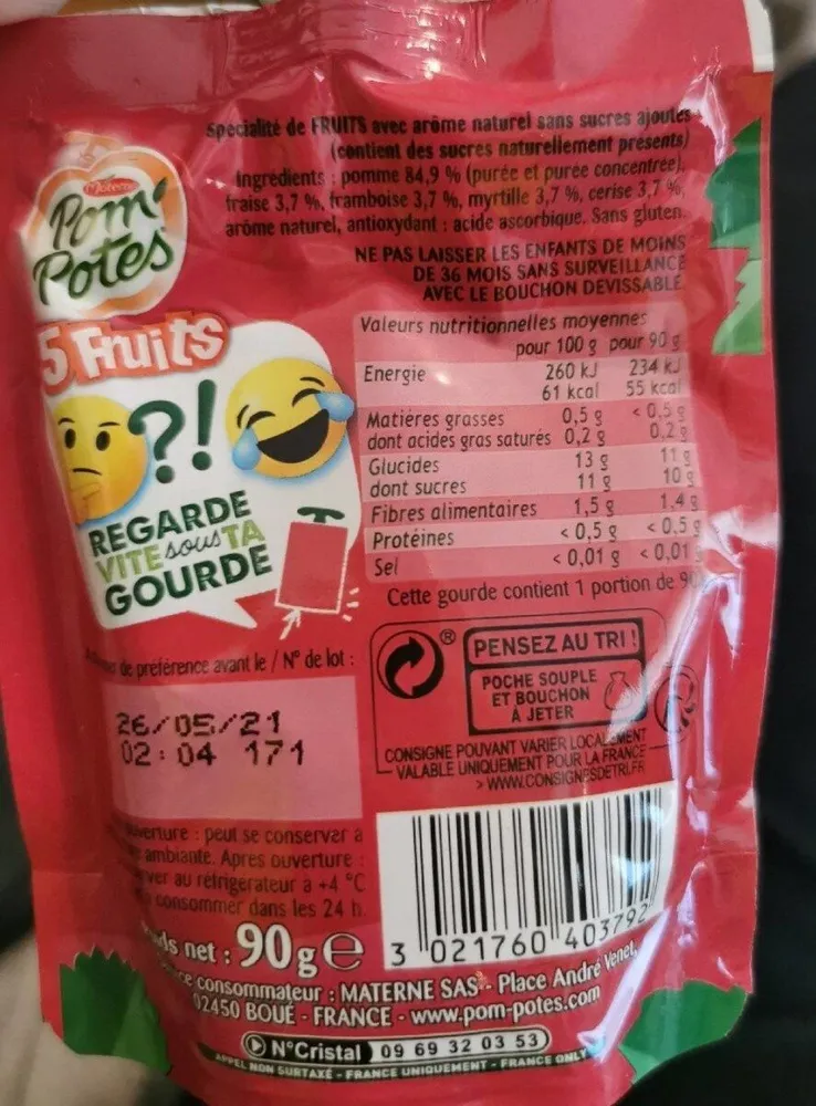 Pom'potes 5 Fruits SSA
