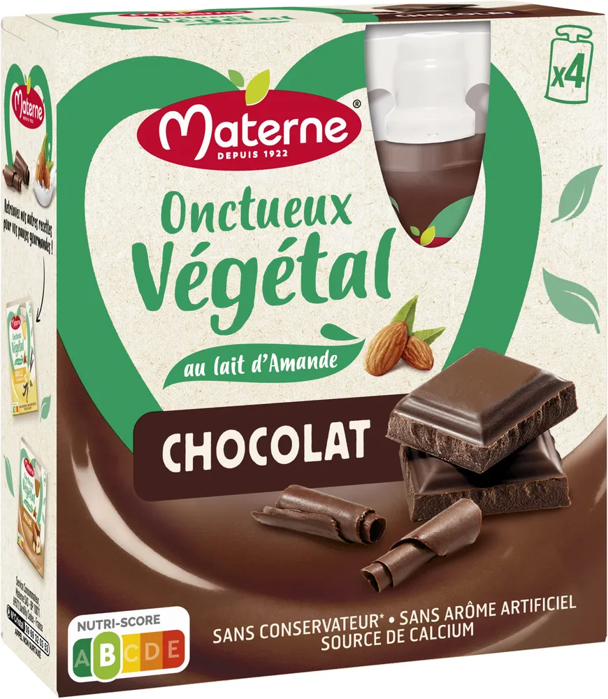 MATERNE Gourdes Onctueux Végétal Chocolat Noir 4x85g