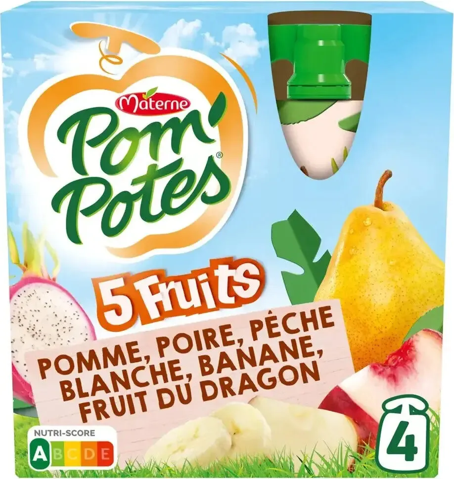 5 fruits pomme poire peche blanche fruit dragon