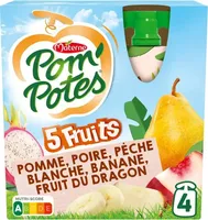 5 fruits pomme poire peche blanche fruit dragon